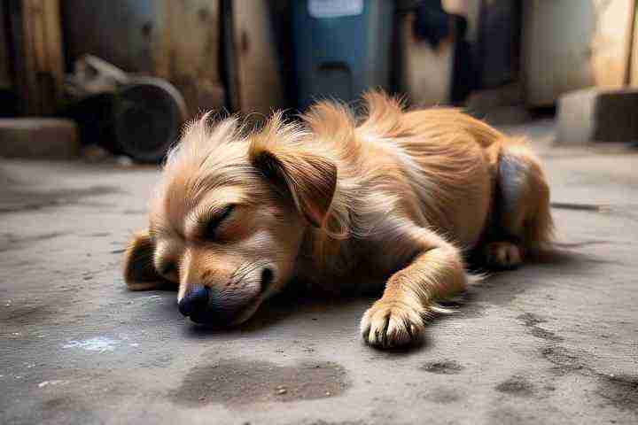 on cold surface Dog sleeping positions meaning